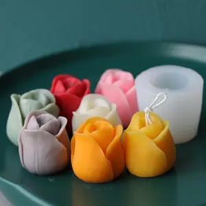 Molde de silicona para fondant con forma de Rosa 3d, molde de resina para manualidades, pastel, vela, jabón, mousse, pastel y chocolate