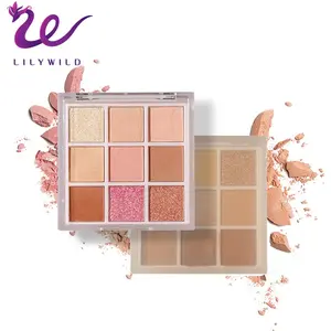 Private Label Mini Size Draagbare 9 Kleuren Make-Up Oogschaduw Pallet Veganistisch Hoge Pigment Glinsterende Glitter Oogschaduw