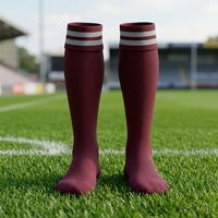 Chaussettes de rugby personnalisées pour hommes Coton écologique Nylon Respirant Antidérapant Motif imprimé High-Crew Techniques tricotées d'été
