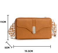 Tas ponsel kulit pu wanita, dompet tempat kartu tunai mini selempang bahu untuk perempuan