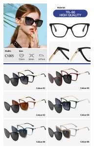 Lunettes de soleil en métal TR90 de haute qualité avec verres polarisés et 2 clips magnétiques pour hommes et femmes - Product Image 2