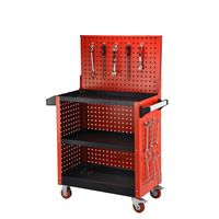 Chariot à outils roulant à trois niveaux en métal pour la réparation automobile, avec support OEM pour le stockage en garage