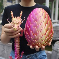 Ensemble d'œufs en écailles de dragon Lotus imprimés en 3D, figurine décorative, cadeau, ornement coloré, créatif et tendance
