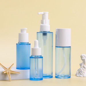 Bouteille de sérum compte-gouttes <span class=keywords><strong>bleu</strong></span> clair 30 ml <span class=keywords><strong>60</strong></span> ml Toner PETG <span class=keywords><strong>plastique</strong></span> emballage cosmétique de soins de la peau 120 ml 150 ml ensemble de bouteilles de lotion - Product Image 4