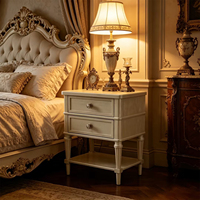 Tables de chevet de style français américain vintage de luxe, personnalisables, en placage de bois massif, tables de chevet classiques pour chambre à coucher