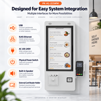 Kiosque de commande automatique mural de 21,5 pouces, Android 11, écran tactile capacitif, terminal de point de vente avec imprimante 80 mm, scanner QR pour restaurant