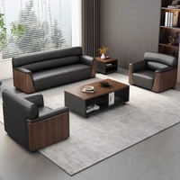 Ensemble de canapés de bureau présidentiel en cuir moderne, 3 places, avec structure métallique, canapé de luxe pour salle de direction, vente en gros