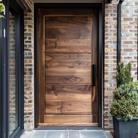 Porte d'entrée en bois massif, porte extérieure en bois contemporaine pour applications de construction