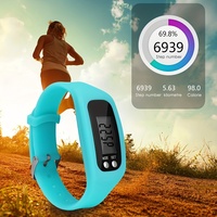 Montre multifonctionnelle Fitness Tracker Podomètre numérique LCD pour l'extérieur Course à pied Marche Jogging