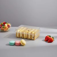 Boîte à clapet personnalisée haut de gamme en PET transparent pour brownies, emballage alimentaire pour pâtisserie, conteneur pour dessert