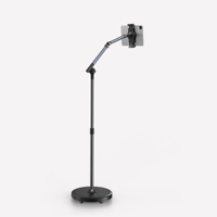 Support de sol pour tablette robuste, étanche et flexible, avec rotation à 360°, hauteur réglable et base à roulettes, pour la maison et le lit