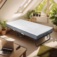Lit pliant portable en gros avec matelas, lit pliant rapide en métal à roulettes pour invités, bureau, camping, OEM