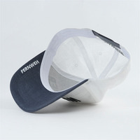 Nouveau produit : Casquettes de baseball à 5 panneaux avec logo brodé en relief personnalisé, texture lin bicolore et visière incurvée de designer