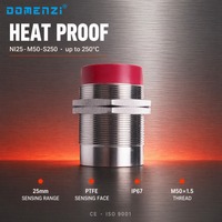 Capteur de proximité inductif haute température Domenzi, tête filetée M50, câble de connexion de 10 m, 250°C, IP67, pour panneaux de four