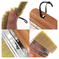 Pinceau plat suspendable 120*100mm avec manche en bois pour peinture à la craie, brosses de nettoyage, pinceau de détail pour peinture, teinture et cirage
