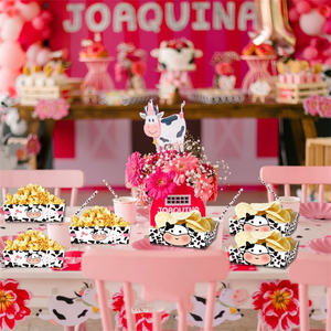 <span class=keywords><strong>Vache</strong></span> imprimer <span class=keywords><strong>des</strong></span> plateaux alimentaires en papier jetables Holy Cow Im One décorations d'anniversaire fille garçon Nacho plateaux pour les faveurs de fête fournitures de fête - Product Image 4