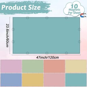 8 couvercles de lampe fluorescente rectangulaires en polyester, 80 aimants, filtre magnétique facile à installer, design Boho Pure pour salle de classe - Product Image 2
