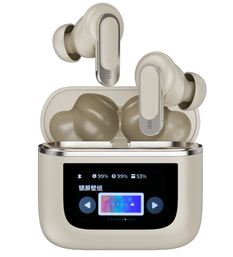 ANC ENC Earphone Waterproof Digital Display LCD Screen Touch Control Earbuds Mini in Ear TWS Wireless Earphone