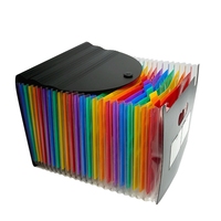 Carpeta Archivadora Expandible Tipo Acordeón UNUS Negra Impermeable de Plástico PP con 24 Bolsillos para Documentos Tamaño A4/Carta