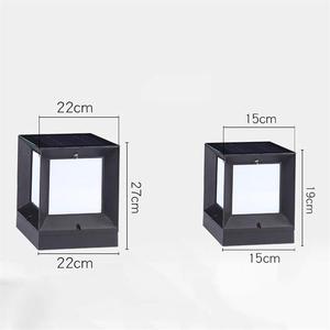 Solar Outdoor LED <b>Wall</b> Pillar <b>Light</b> IP65 Waterproof 5W Modern Square Design Aluminum+PC <b>Dimmable</b> 2500mAh Battery 6000K Daylight - Product Image 6