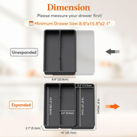 Organisateur de tiroir à ustensiles plateau de cuisson extensible pour tiroir de cuisine 3 compartiments porte-couverts réglable