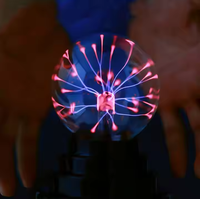 Sphère magique boule de plasma en cristal veilleuse 3 pouces pour enfants jouet scientifique électrostatique boule ionique atmosphère lampe de nuit