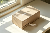 Boîte de Kit d'Accueil Personnalisée en Papier Kraft avec Logo, Boîtes d'Expédition Ondulées à Bande Déchirable Facile, Boîte Cadeau d'Entreprise avec Impression Personnalisée
