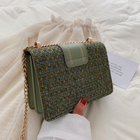 Sac à bandoulière à chaîne de créateur de luxe femmes tempérament décontracté coton et lin Patchwork dames sac à bandoulière