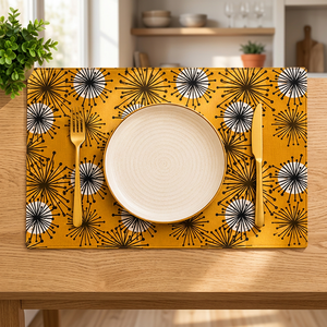 Set de table en coton premium avec imprimé botanique abstrait coloré |   Nappe de table imprimée moderne pour la maison, les restaurants et les cafés - Product Image 2
