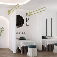 Support de rideau en fer forgé en U pour lit de beauté, rideau de séparation pour salon de beauté et physiothérapie