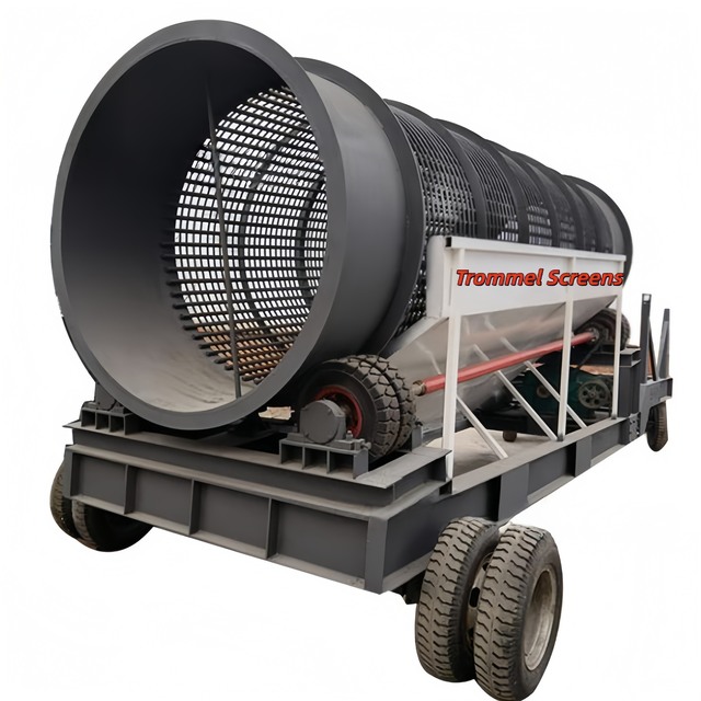 Portable Mining Double-Layer Shaftless Rotary Trommel Screen Stone Quarry Soil Screener