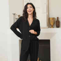 Fung 8005 Ensemble de pyjama doux pour femmes sur mesure en usine, pyjama en modal biologique, vêtements de détente pour femmes