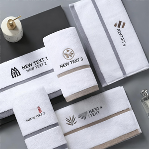 Ensembles de serviettes personnalisées avec logo, 100% coton, super épaisses et absorbantes, ensemble de serviettes de bain, cadeau, ensembles de serviettes de bain 5 étoiles - Product Image 4