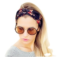 Buntes, gedrehtes, geknotetes Haarband aus Baumwollstoff für Damen, 9 Farben, europäischer und amerikanischer Stil, 22 x 8 cm