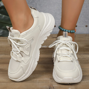 Zapatillas Deportivas Clásicas para Mujer, Suela Alta de Goma Antideslizante, PU Suave, Tendencia de Moda para Todas las Estaciones: Verano, Invierno, Primavera, Otoño - Product Image 3