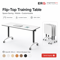 Table de formation pliable moderne Ergonovapro Iron, table de réunion mobile modulaire pour salle de classe collaborative