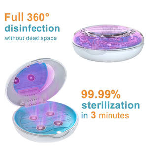 UV1กล่องยึดฟันปลอมสำหรับใช้ในชีวิตประจำวันได้รับการรับรองจาก CE ISO กระจกติดโลโก้แบบกำหนดเอง - Product Image 2