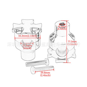 Elevadores de manillar de motocicleta Moshark, aumento de altura de 25 mm para soportes de barra transversal Harley Davidson - Product Image 1