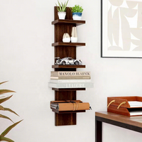 Étagère de rangement multi-niveaux en bois, étagère décorative pour salon et chambre à coucher, porte-revues en bois, organisation pratique des objets