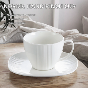 TOPTIGER – Ensemble de tasses à café et à thé en céramique pure, écologiques et faites à la main, design moderne, avec cuillère et impression de lettres, cadeaux d'affaires, compatibles lave-vaisselle - Product Image 2