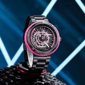 Reloj Mecánico Unisex de Alta Gama con Diseño Hueco de Acero Inoxidable, Estilo Creativo con Elementos de Llanta de Bicicleta - Product Image 4