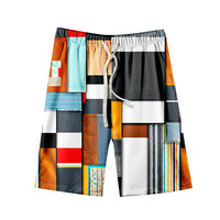 Short de bain pour homme avec logo personnalisé et taille élastique Short de plage en maille respirante 100% polyester pour homme grande taille Collection d'été