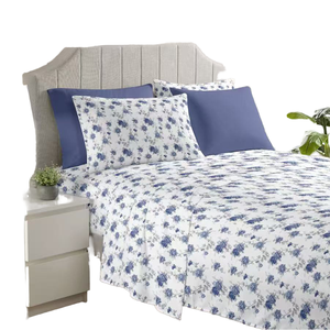 Printed Color 6-Piece Custom Brand 100% Cotton 400TC Double-Sided Quality Modern All-Season Bedding <b>Sheet</b> Set <b>Fitted</b> <b>Flat</b> <b>Sheets</b> - Product Image 1