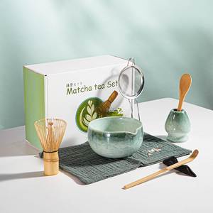 Matcha <b>Tea</b> Ceremony Tools Matcha Bowl Scoop Bamboo Whisk Ceramic Chawan Matcha Brush for Cafe Hotel - Product Image 4