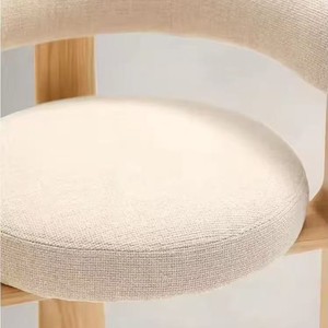 Silla de comedor de estilo vintage con respaldo, mesa y sillas de comedor sencillas de madera maciza, tapizadas en madera de fresno color nogal. - Product Image 1