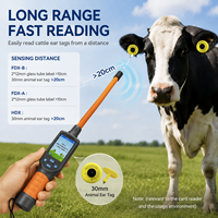 Lector Escáner de Microchips Portátil RFID de Largo Alcance para Aretes de Animales, Ganado y Ovejas FDX-B HDX