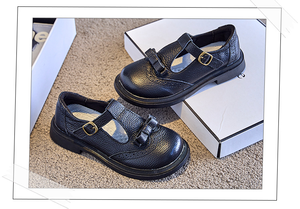 รองเท้ากีฬาเด็กคุณภาพสูง รองเท้าผ้าใบเด็กผู้ชาย รองเท้าหนังสำหรับเด็กผู้ชายและเด็กผู้หญิง สีดำ - Product Image 5