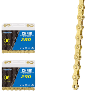 <span class=keywords><strong>Cadena</strong></span> de Bicicleta TOOPRE Totalmente Electrochapada de 8-11 Velocidades, <span class=keywords><strong>Dorada</strong></span>, de Acero Antioxidante, para Bicicleta de Montaña y Carretera, con Características de Seguridad - Product Image 1