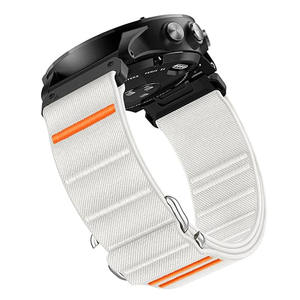 Bracelet de montre de sport en nylon Upro Outdoor à dégagement rapide 22/26MM respirant orange blanc pour Garmin Fenix8/7/6/E/7X/7 - Product Image 3