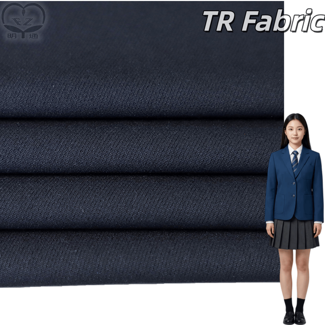 China Factory Fade Resistant Polyester Twill Fabric Matte Finish for School Uniforms